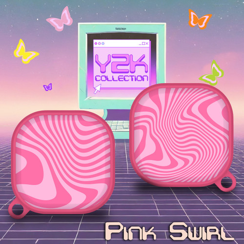 Y2K HDX Case Cover Compatible with Samsung Galaxy Buds Pro & Buds Live (Pink Swirl)