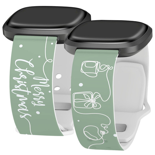Affinity Bands Christmas HD Watch Band Compatible with Fitbit Versa 3 & Sense Merry Christmas