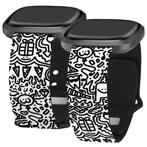 Doodle HD Watch Band Compatible with Fitbit Versa 3 & Sense Party