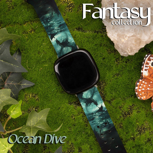 Fantasy HD Watch Band Compatible with Fitbit Versa 3 & Sense Ocean Dive