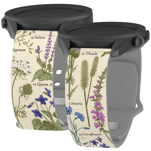 Everly Grey Botanical HD Watch Band Compatible with Samsung Galaxy Watch Field & Forest