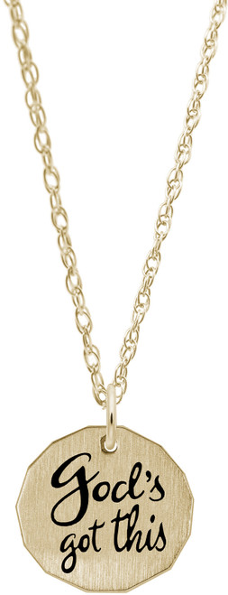 18" Gold Plated Sterling Silver Charm Necklace w/ Gods Got This Charm by Rembrandt