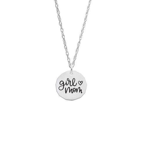 18 inch Sterling Silver Charm Necklace w/ Girl Mom Charm by Rembrandt