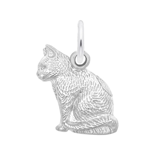 Sitting Elegant Cat Charm (Choose Metal) by Rembrandt
