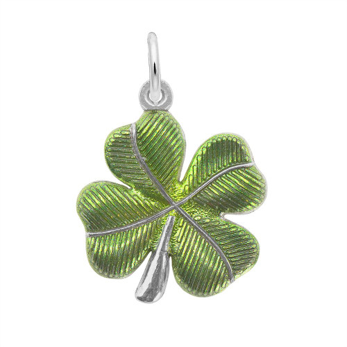 3D Painted Four Leaf Clover Charm (Choose Metal) by Rembrandt