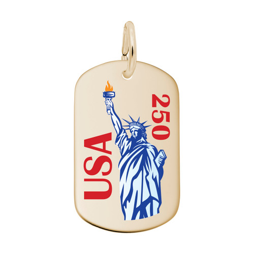 Painted USA 250 – Statue of Liberty Charm (Choose Metal) by Rembrandt