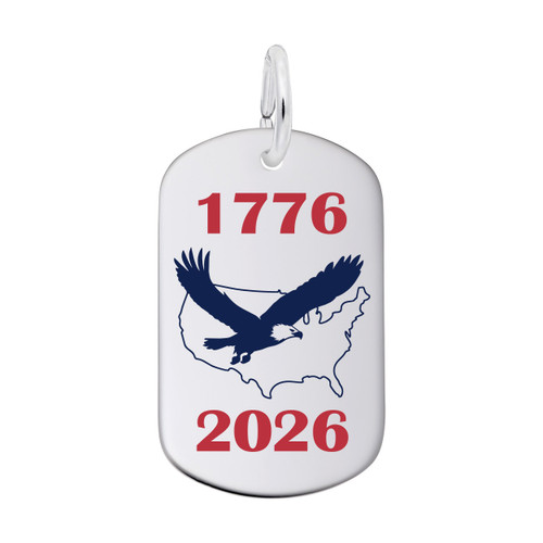 Painted USA 250 – 1776-2026 Eagle Charm (Choose Metal) by Rembrandt