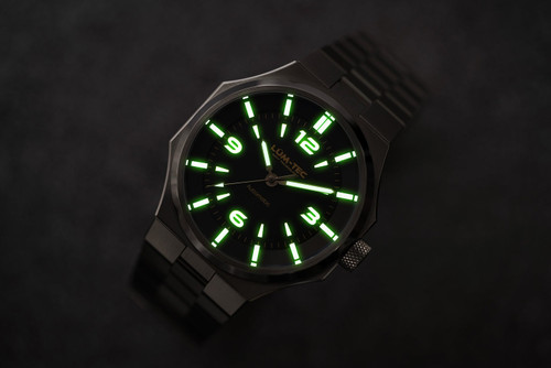 Lum-Tec Mens Automatic Watch 42mm Eclipse E1 Gray Dial Hi Precision Miyota 9039