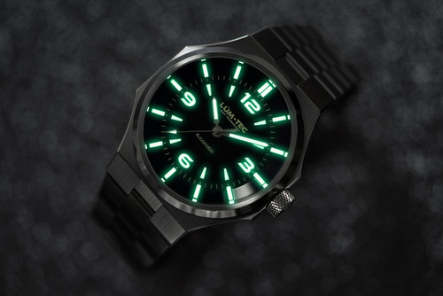 Lum-Tec Mens Watch - Vortex Solar Series - D6 Black and Blue 42mm