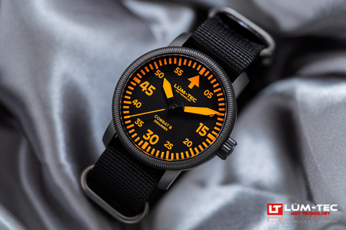 Lum-Tec Mens Watch Combat B71 Orange Dial, Military-grade PVD Hard Coating