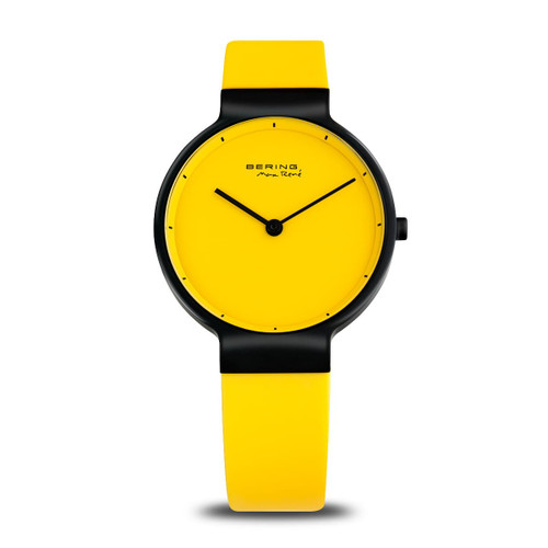 Bering Time - Max Rene Womens Black and Yellow Watch Fun Pop of Color 12631-827 - CLEARANCE