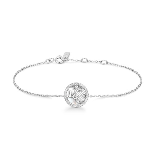 6.5"+0.8" Ania Haie Rhodium-Plated Sterling Silver Shiny Sun Stars Bracelet