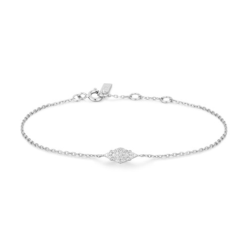 6.5"+0.8" Ania Haie Rhodium-Plated Sterling Silver Pave Sparkle Bracelet