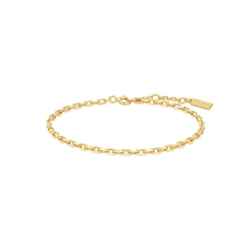6.5"+0.8" Ania Haie Gold-Plated Sterling Silver Paper Clip Chain Bracelet