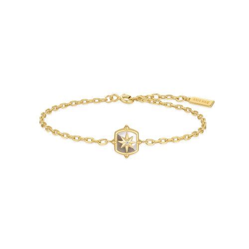 6.5"+0.8" Ania Haie Gold-Plated Sterling Silver Colour-Block Star Bracelet
