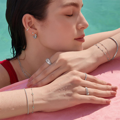 Ania Haie Rhodium-Plated Sterling Silver Wave Cuff Bracelet