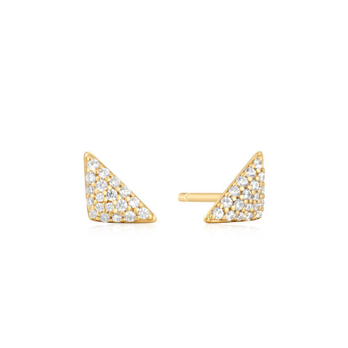 Ania Haie Gold-Plated Sterling Silver Triangular Pave Studs
