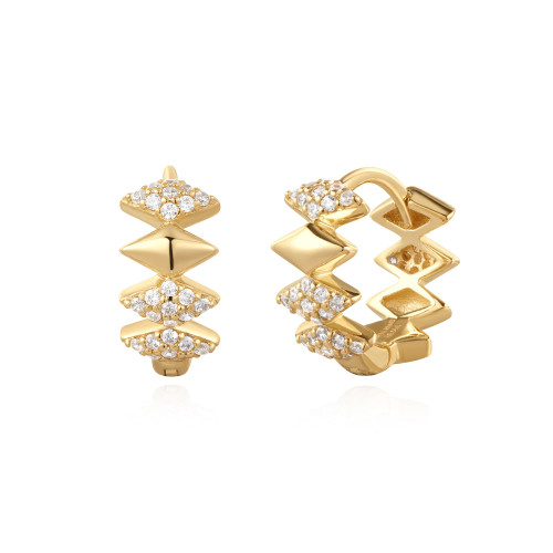 Ania Haie Gold-Plated Sterling Silver Multi Sparkle Huggies