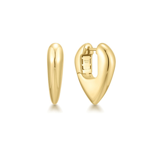 Ania Haie Gold-Plated Sterling Silver Puffy Shield Hoop Earrings