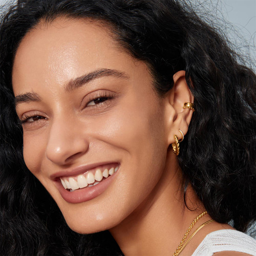 Ania Haie Gold-Plated Sterling Silver Twisted Huggie Hoop Earrings