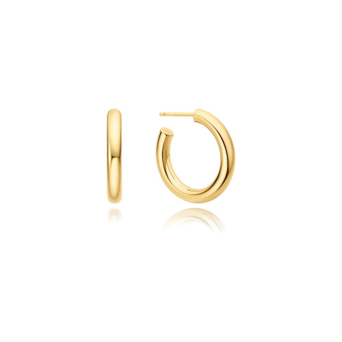 Ania Haie Gold-Plated Sterling Silver Classic Tube Medium Huggie Hoop Earrings