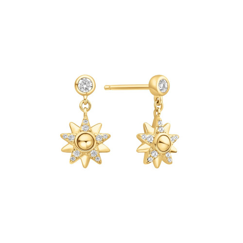 Ania Haie Gold-Plated Sterling Silver Sunburst Dangle Stud Earrings