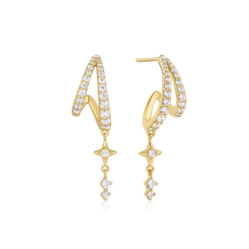 Ania Haie Gold-Plated Sterling Silver Star Drop Stud Earrings