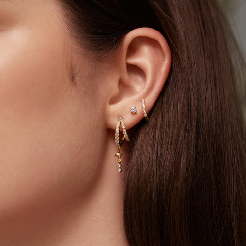 Ania Haie Gold-Plated Sterling Silver Star Drop Stud Earrings