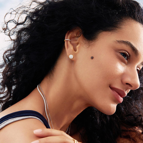 Ania Haie Gold-Plated Sterling Silver Pave Disc Stud Earrings