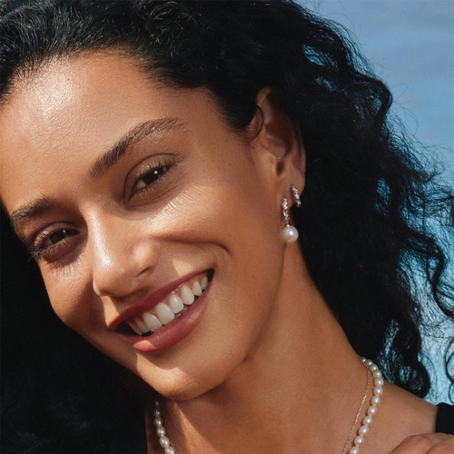 Ania Haie Rhodium-Plated Sterling Silver Dangling Huggie Hoop Earrings