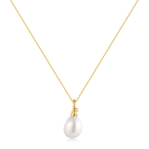 18"+3" Ania Haie Gold-Plated Sterling Silver Cultured Freshwater Pearl Pendant Necklace
