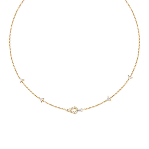 16"+2" Ania Haie Gold-Plated Sterling Silver Geometric Satellite Necklace