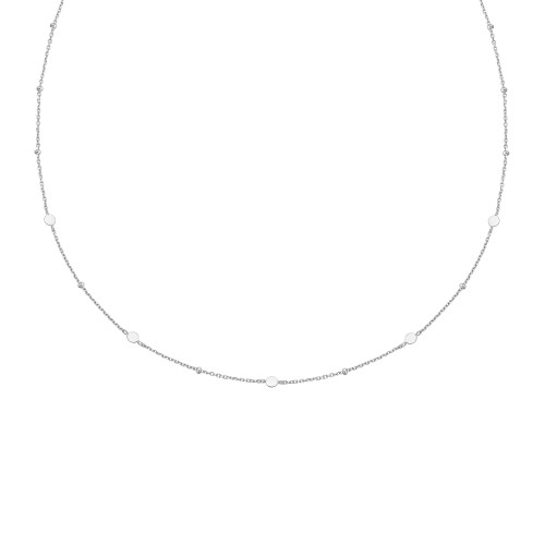 16"+2" Ania Haie Rhodium-Plated Sterling Silver Disc Station Necklace