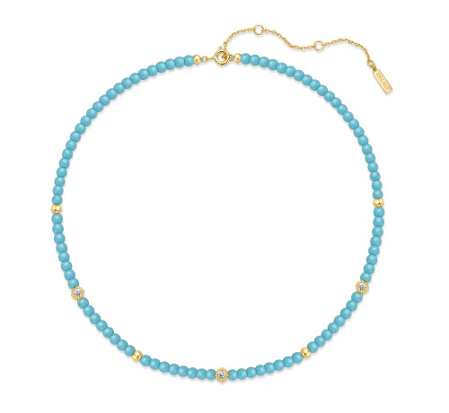 15"+3" Ania Haie Gold-Plated Sterling Silver Simulated Turquoise Necklace