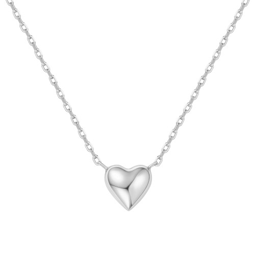 16"+2" Ania Haie Rhodium-Plated Sterling Silver Sweetheart Necklace