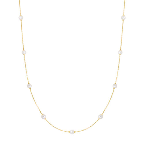 16"+2" Ania Haie Gold-Plated Sterling Silver Simulated Pearl Station Chain Necklace