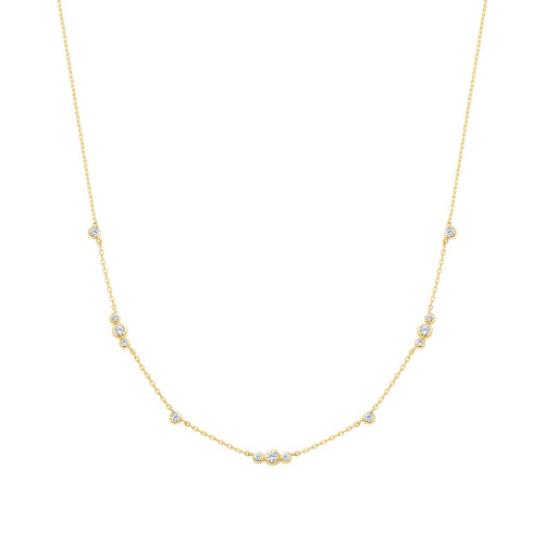 15"+2" Ania Haie Gold-Plated Sterling Silver Cubic Zirconia Station Necklace