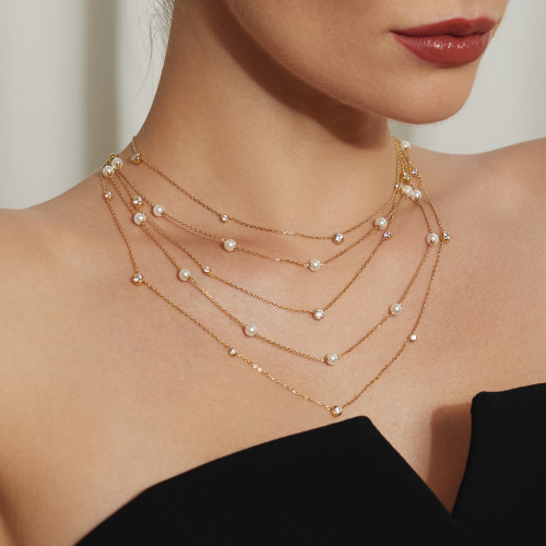 Ania Haie Gold-Plated Sterling Silver Bezel Cubic Zirconia Station Necklace