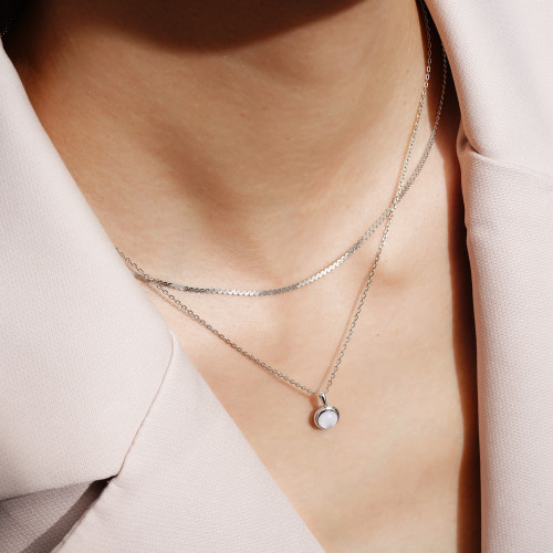 16"+2" Ania Haie Rhodium-Plated Sterling Silver Flat S Link Chain Necklace