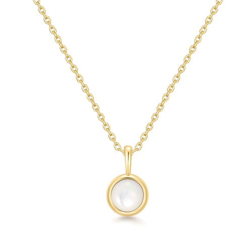 17"+2" Ania Haie Gold-Plated Sterling Silver Mother of Pearl Pendant Necklace