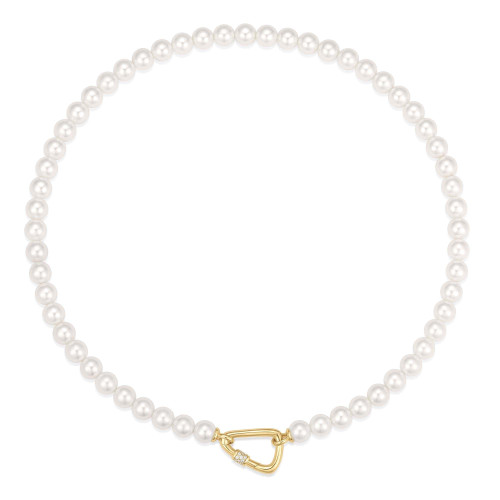 Ania Haie Gold-Plated Sterling Silver Lobster Clasp Simulated Pearl Necklace