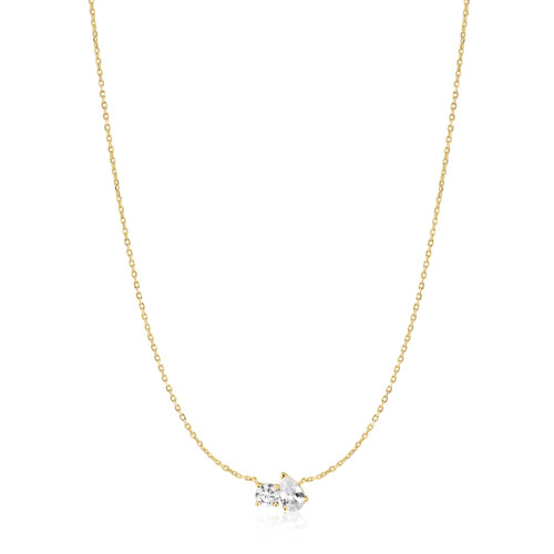 16"+2" Ania Haie Gold-Plated Sterling Silver Toi & Moi Necklace