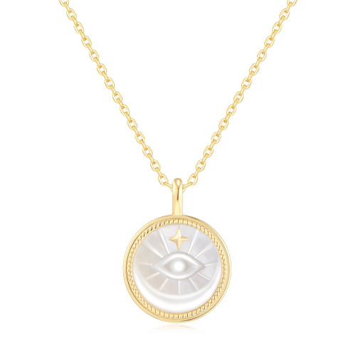 18"+2" Ania Haie Gold-Plated Sterling Silver Evil Eye Medallion Necklace