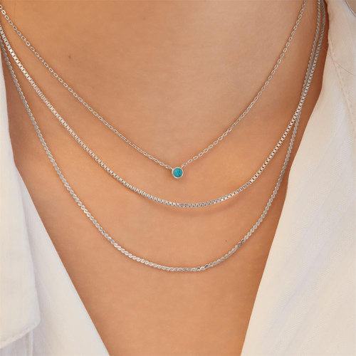 16"+2" Ania Haie Rhodium-Plated Sterling Silver Simulated Turquoise Necklace