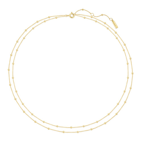Ania Haie Gold-Plated Sterling Silver Double Chain Bead Station Necklace