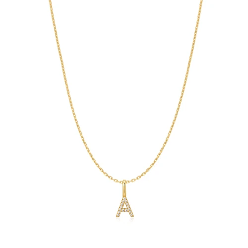 16"+3" Ania Haie Gold-Plated Sterling Silver Letter A Initial Necklace
