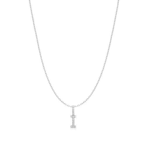 16"+3" Ania Haie Rhodium-Plated Sterling Silver Letter I Initial Necklace