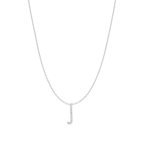 16"+3" Ania Haie Rhodium-Plated Sterling Silver Letter J Initial Necklace