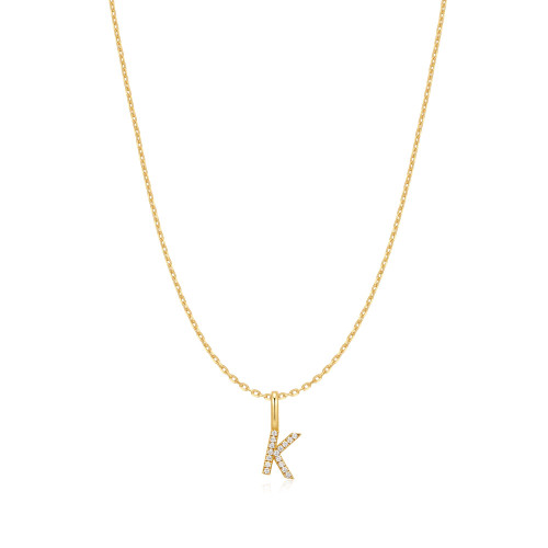16"+3" Ania Haie Gold-Plated Sterling Silver Letter K Initial Necklace
