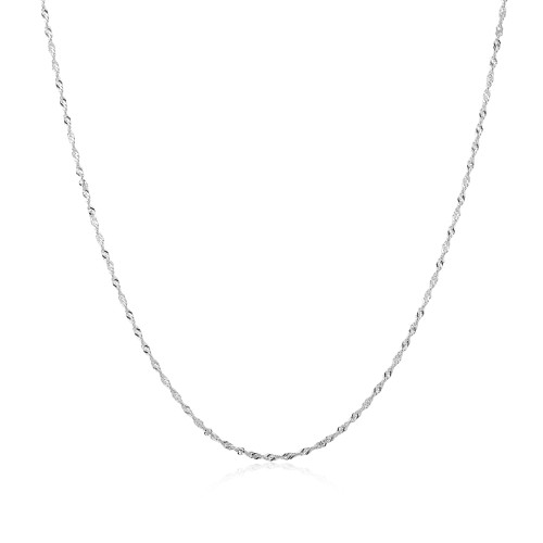 16"+2" Ania Haie Rhodium-Plated Sterling Silver Twisted Chain Necklace